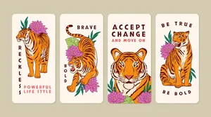 Poster chú hổ đi trong rừng flie vector mẫu KS82