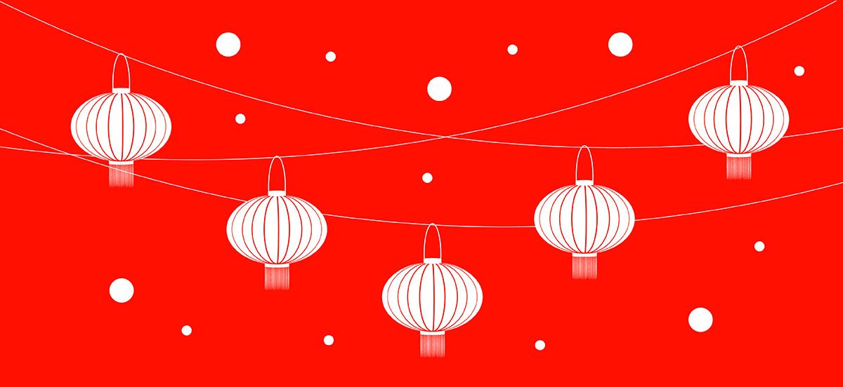 Hình ảnh đèn lồng trang trí dịp tết file vector mẫu CR485