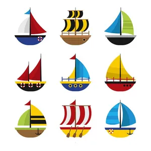 Bộ sưu tập cánh buồm nhiều màu sắc file vector mẫu HH204
