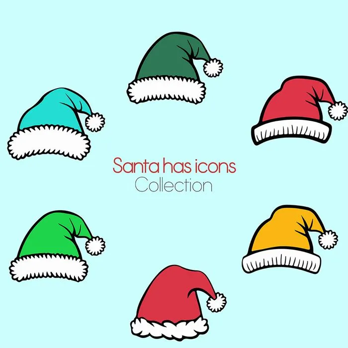 Bộ sưu tập chiếc mũ ông già noel file vector mẫu CR1831