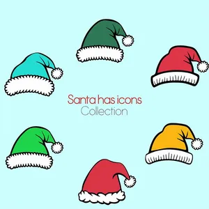 Bộ sưu tập chiếc mũ ông già noel file vector mẫu CR1831