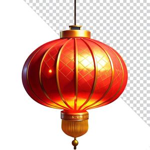 Hình ảnh đèn lồng tròn màu đỏ trang trí dịp tết file PNG mẫu CR521