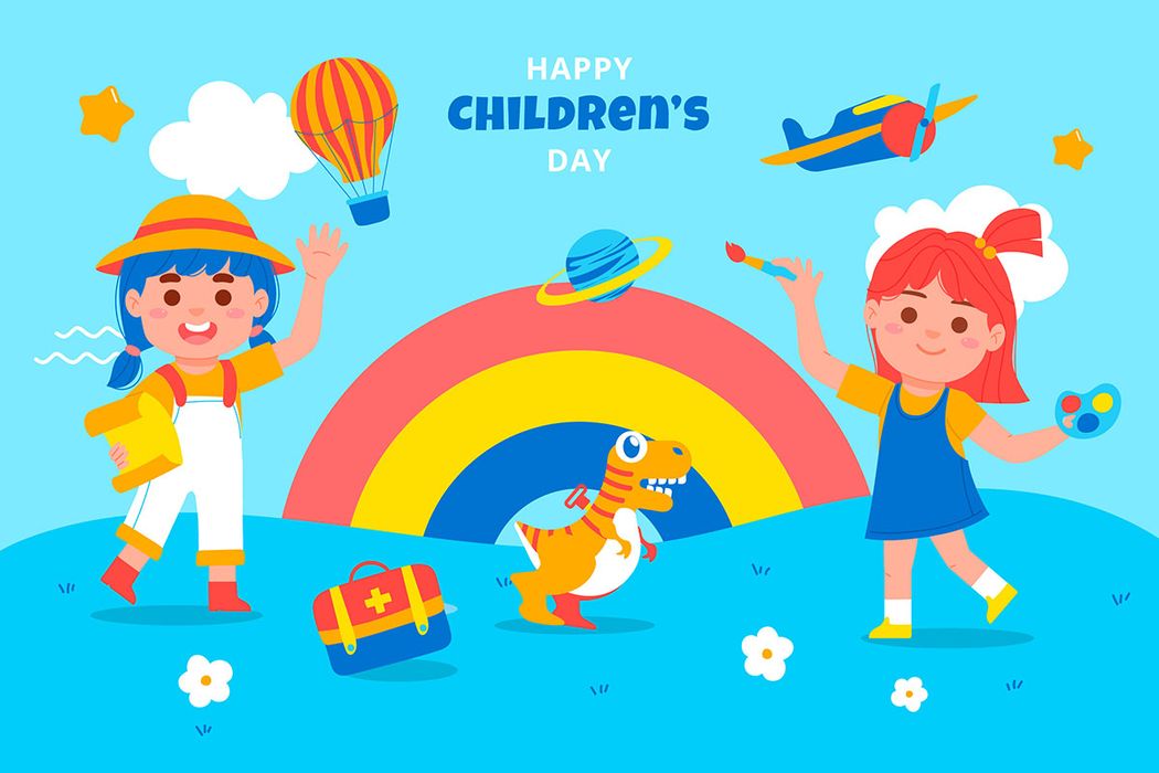 Banner trẻ em cùng nhau vui chơi file vector mẫu CR1293