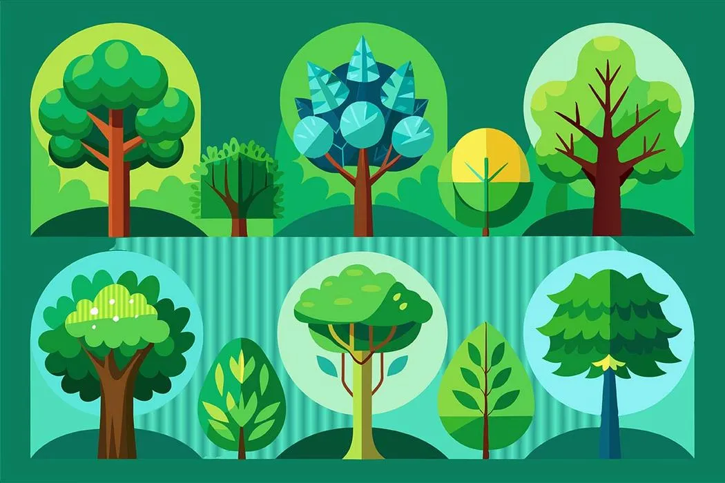Hình ảnh rừng cây xanh file vector mẫu KK13