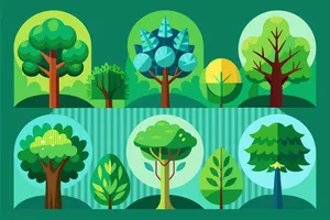 Hình ảnh rừng cây xanh file vector mẫu KK13