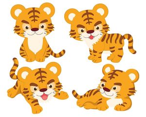 Hình ảnh chú hổ con cute file vector mẫu CR1461