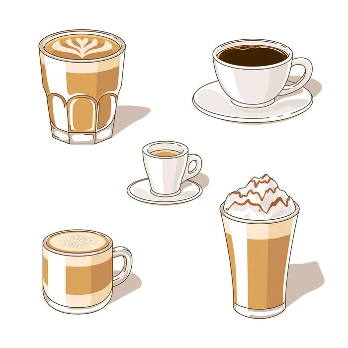Hình minh họa cốc cafe file vector mẫu KS845
