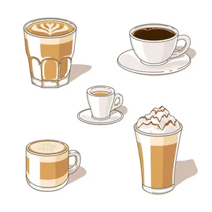 Hình minh họa cốc cafe file vector mẫu KS845