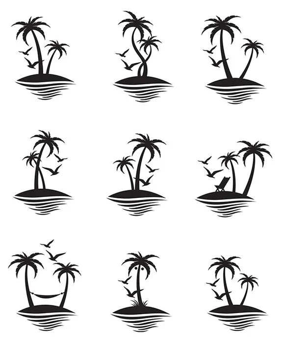 Bộ sưu tập cây dừa file vector mẫu KS683