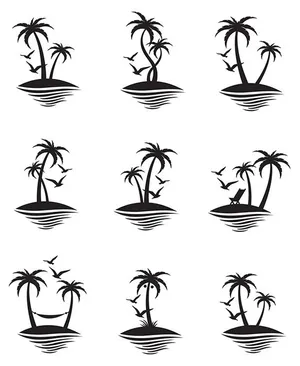 Bộ sưu tập cây dừa file vector mẫu KS683