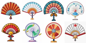 Bộ sưu tập quạt giấy file vector mẫu OC45