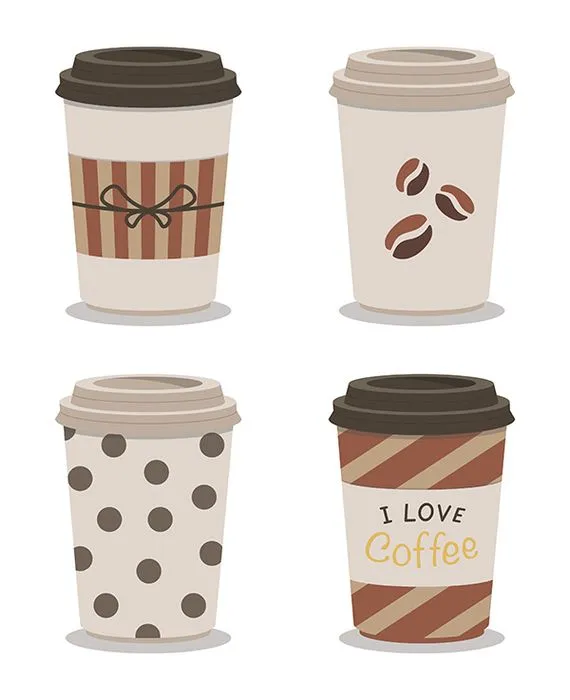 Hình ảnh cốc cafe file vector mẫu KS803