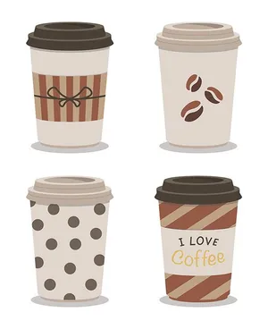 Hình ảnh cốc cafe file vector mẫu KS803