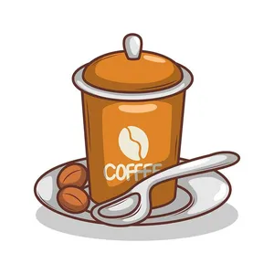 Hình minh họa cốc cafe file vector mẫu KS831