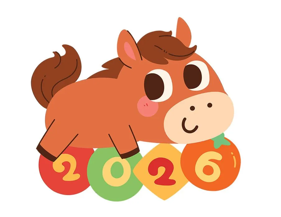 Linh Vật Chú Ngựa Tết 2026 Dễ Thương - Hình Minh Họa Vector EPS