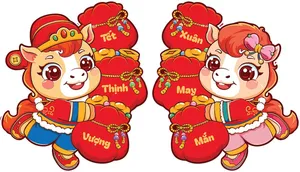 Linh Vật Ngựa Tết Nguyên Đán Dễ Thương - File EPS Vector Đa Năng