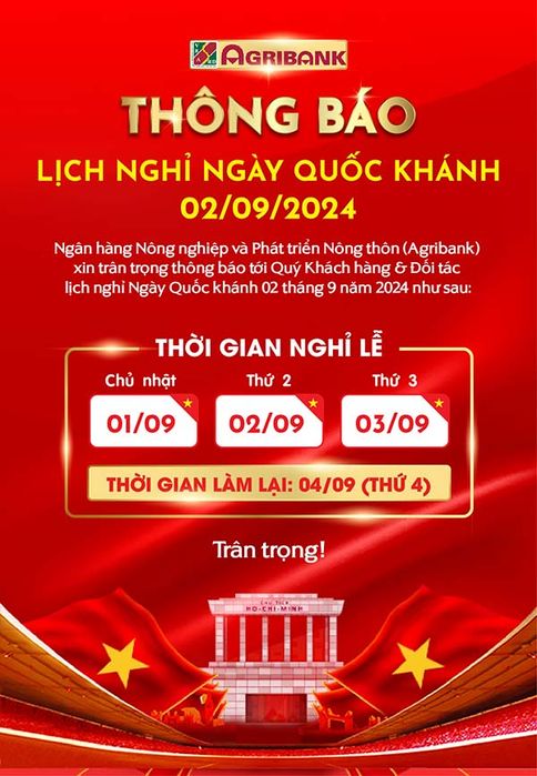 Poster thông báo nghỉ lễ quốc khánh file vector mẫu CR1311