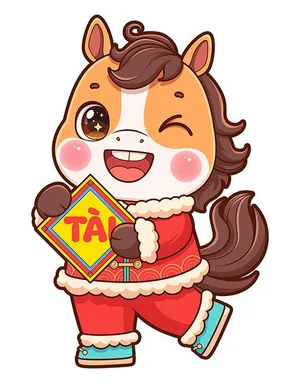 Linh Vật Ngựa Tết Vui Nhộn - File Vector EPS Cao Cấp Cho Thiết Kế