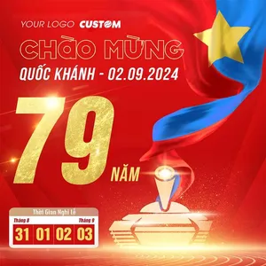 Banner chào mừng ngày lễ quốc khánh 2-9 file PSD mẫu KT99