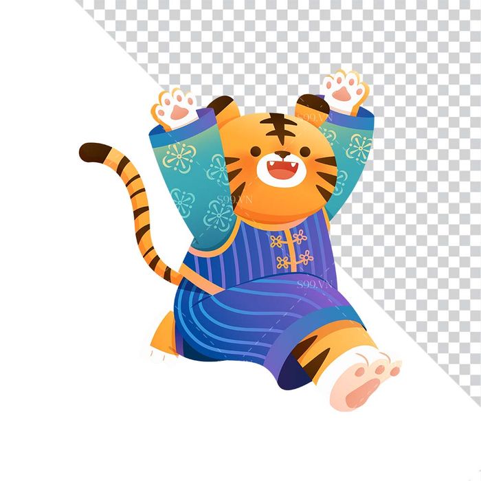 Hình ảnh chú hổ đáng yêu file PNG mẫu CR1055