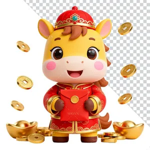 Linh Vật Ngựa Tết Nguyên Đán 2026 PNG Trong Suốt