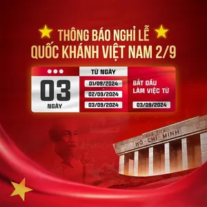 Poster thông báo lịch nghỉ lễ ngày quốc khánh 2-9 file PSD mẫu KT28