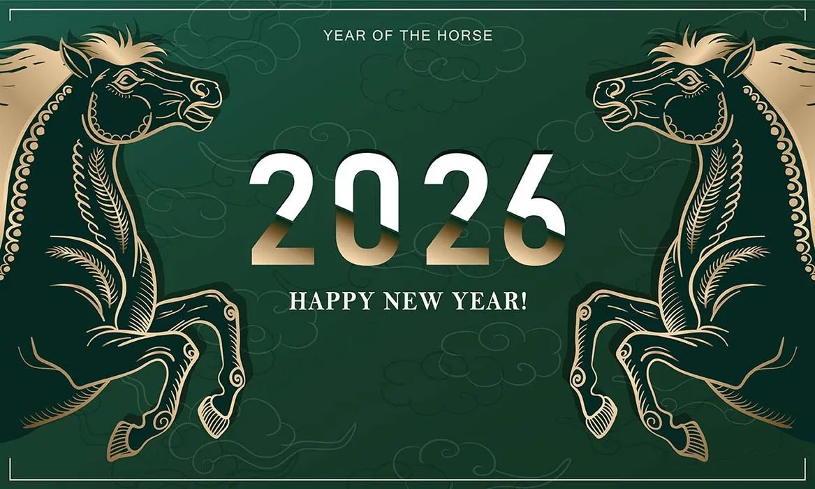 Banner Tết 2026 Giáp Ngọ – Thiết Kế Vectơ Ngựa Vàng Độc Đáo