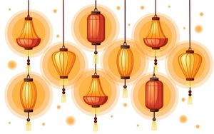 Bộ sưu tập đèn lồng trang trí dịp lễ tết file vector mẫu CR483