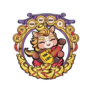 Linh Vật Ngựa Tết Nguyên Đán Dễ Thương - Minh Họa Vector EPS