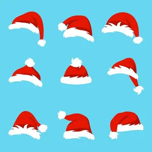 Bộ sưu tập mũ ông già noel file vector mẫu CR1775