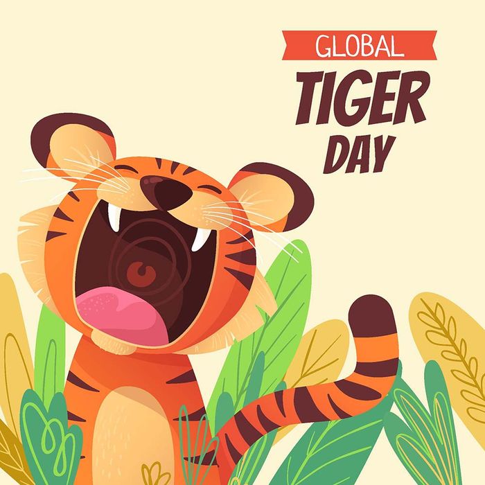 Poster chú hổ con cute file vector mẫu CR1492