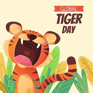 Poster chú hổ con cute file vector mẫu CR1492
