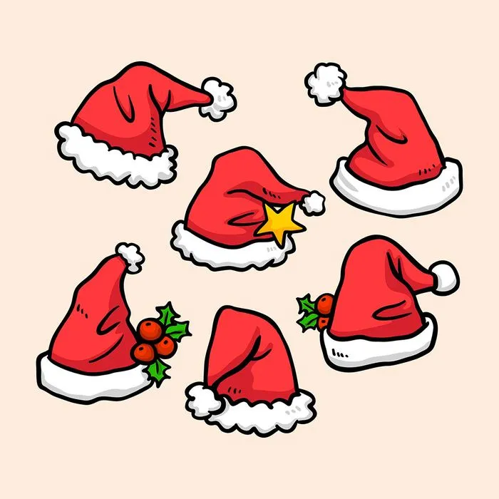Bộ sưu tập mũ ông già noel file vector mẫu CR1768