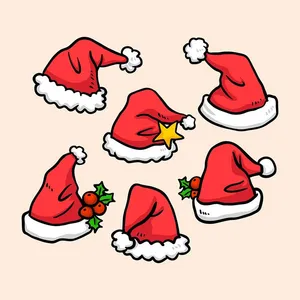 Bộ sưu tập mũ ông già noel file vector mẫu CR1768