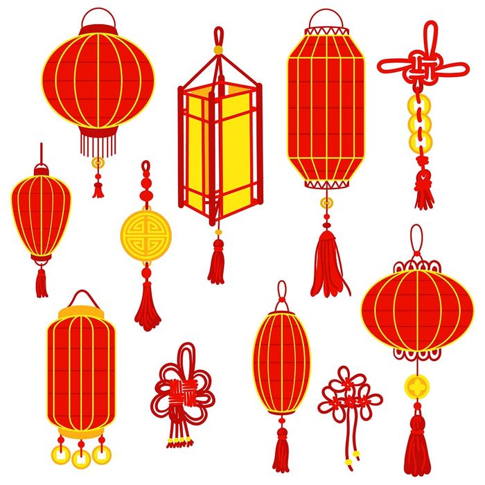 Bộ sưu tập đèn lồng nhiều hình dạng file vector mẫu CR447