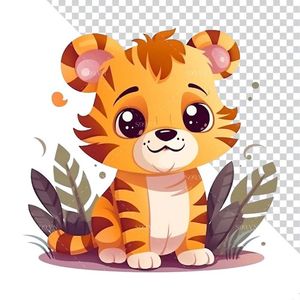 Hình ảnh bé hổ cute file PNG mẫu CR1105
