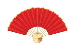 Hình ảnh cái quạt giấy màu đỏ file vector mẫu OC38