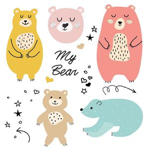Hình ảnh chú gấu nâu file vector mẫu CR130