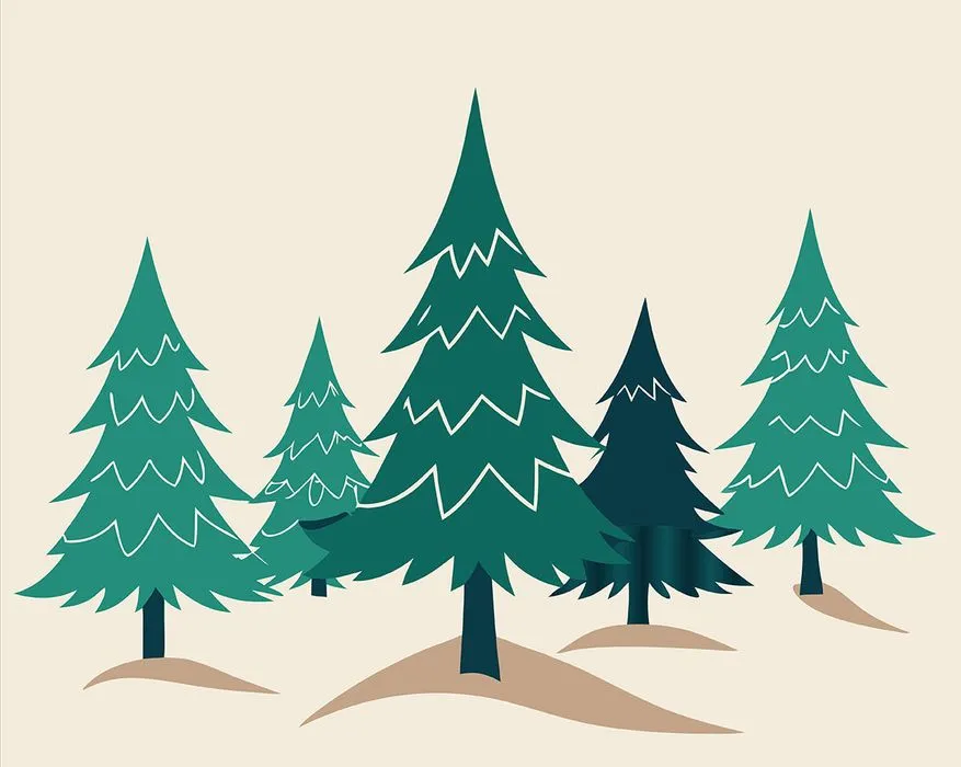 Hình ảnh cây thông file vector mẫu KS721