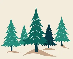 Hình ảnh cây thông file vector mẫu KS721
