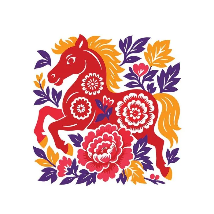 Hình Minh Họa Con Ngựa Tết Cổ Truyền EPS - Thiết Kế Đồ Họa Độc Đáo