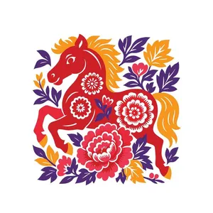 Hình Minh Họa Con Ngựa Tết Cổ Truyền EPS - Thiết Kế Đồ Họa Độc Đáo