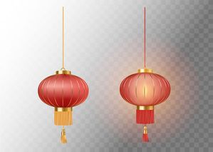 Hình ảnh đèn lồng màu đỏ trang trí dịp lễ tết phong cách trung quốc file vector mẫu CR406