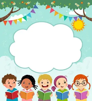Background bé cùng nhau học bài file vector mẫu KS248