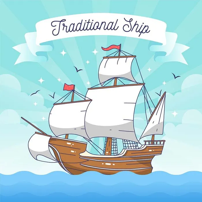 Hình ảnh con thuyền buồm ngoài biển file vector mẫu HH170
