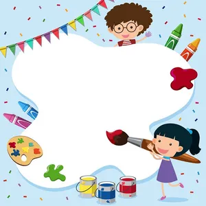 Background bé học vẽ file vector mẫu KS128