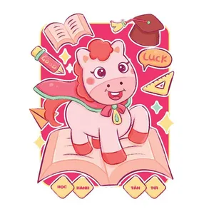 Minh Họa Ngựa Học Hành Tấn Tới Tết 2024 - Vector EPS Dễ Dàng Chỉnh Sửa