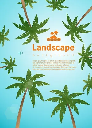 Poster cây dừa file vector mẫu KS678