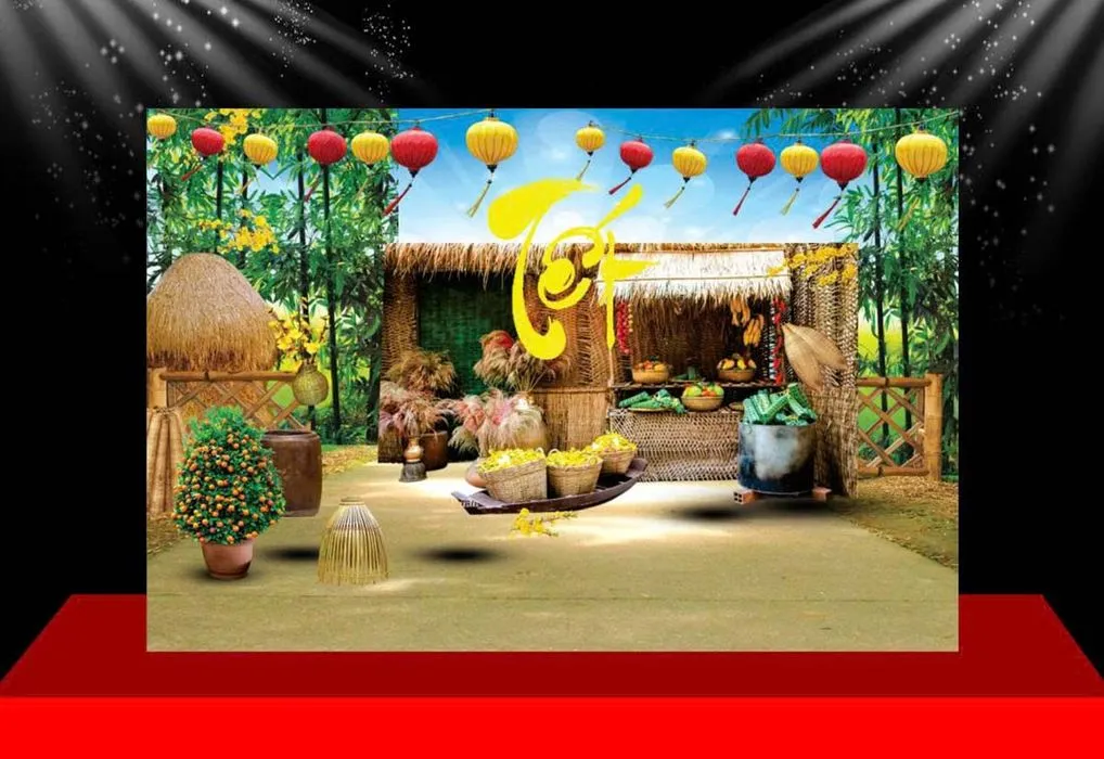 Backdrop Tết Cổ Truyền - Thiết Kế Vector Độc Đáo