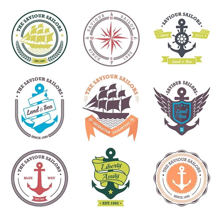 Bộ sưu tập logo cánh buồm file vector mẫu HH213